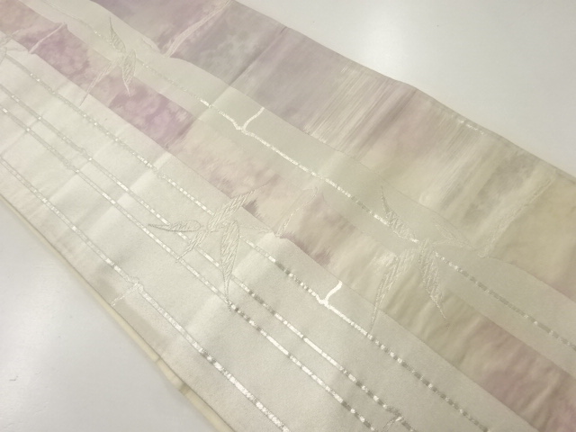 JAPNAESE KIMONO / ANTIQUE FUKURO OBI / SILK / WOVEN BAMBOO GRASS